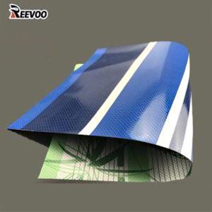 500D 18x17 0.40 Dicke, wasserdichter, blau gestreifter PVC-Planenstoff